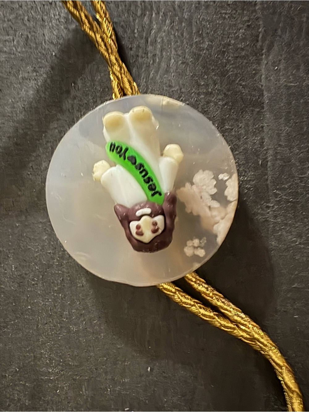 Kids Animal Resin Pendant Necklace in White and Gold